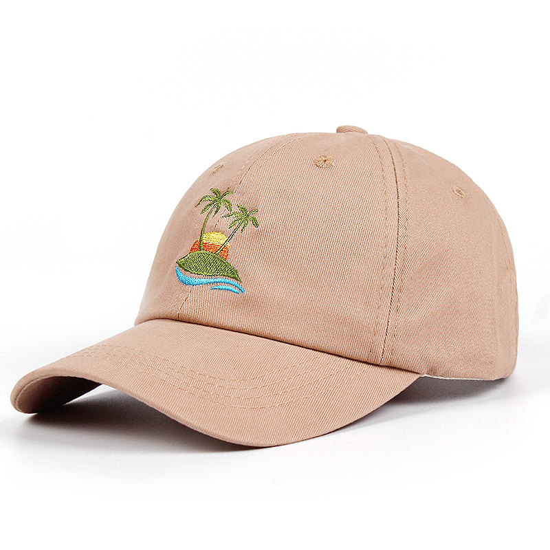 Embroidery Palm Trees Curved Dad Hat