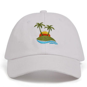Embroidery Palm Trees Curved Dad Hat