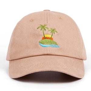 Embroidery Palm Trees Curved Dad Hat