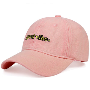New good vibe alphabet embroidery baseball cap