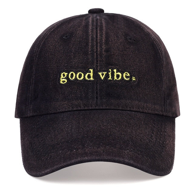 New good vibe alphabet embroidery baseball cap