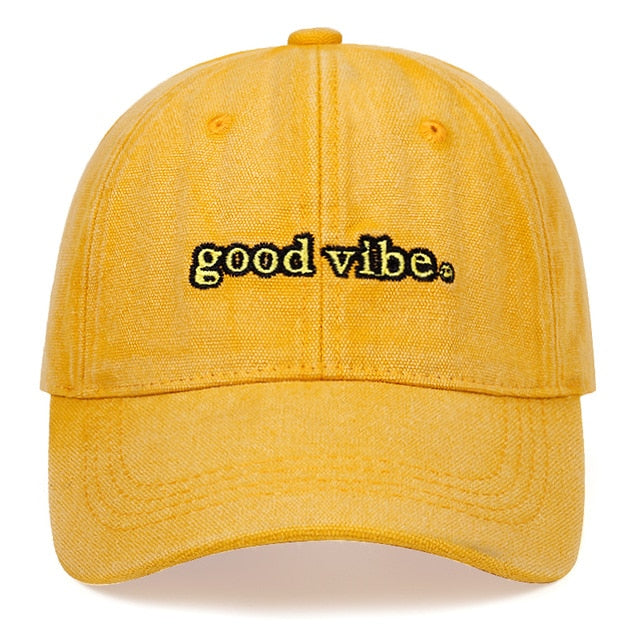 New good vibe alphabet embroidery baseball cap